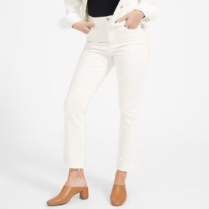 Everlane High Rise Kick Crop Jean White Bone 26